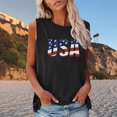 thumbnail image 2 of Usmisi 4th of July Tank Tops Comfy Loose Fit Independence Day Patriotic Graphics Shirts Vest Womens Fashion USA Letter Print Round Neck Sleeveless Summer Blouses Black xl, 2 of 4