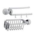 thumbnail image 4 of LOVERLYZ 2pcs Faucet Draining Storage Rack Kitchen Sink  Sponge Organizer Dishcloth Holder (Grey), 4 of 6
