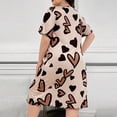 thumbnail image 5 of Sakmal Short Sleeve Womens Moo Moo Nightgown Heart Print Mumu Dress Casual Crew Neck Ladies Nightgown 2XL, 5 of 5