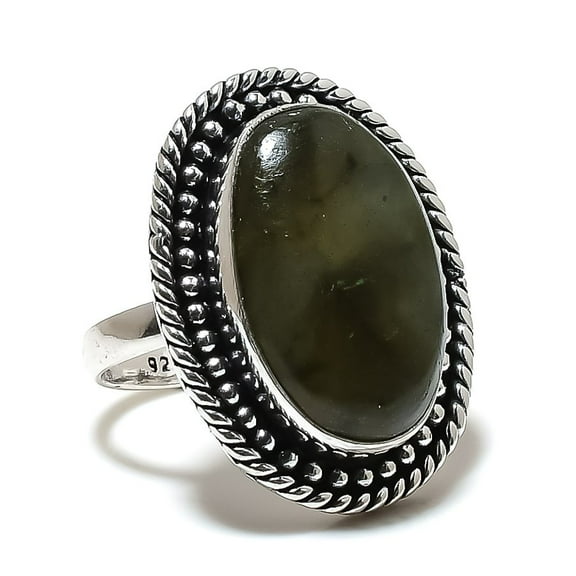 Labradorite Gemstone Handmade 925 Sterling Silver Jewelry Ring Size 7