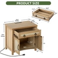thumbnail image 4 of Uforic Nightstand Bedside Table with Doors & Drawer, End Table with Charging Station, Oak, 4 of 8