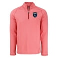 thumbnail image 2 of Men's-Cutter & Buck  Heather Red San Jose Earthquakes Peshastin Eco Fleece Recycled Raglan Half-Zip Top, 2 of 3