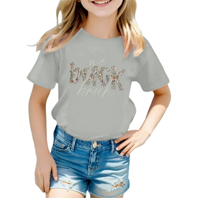 Kureaily Stylish Girls Tops For Everyday Wear Loose Fit Tees & Shirts For Ages 3 16 Perfect For Spring And Summer Easy To Clean Great For