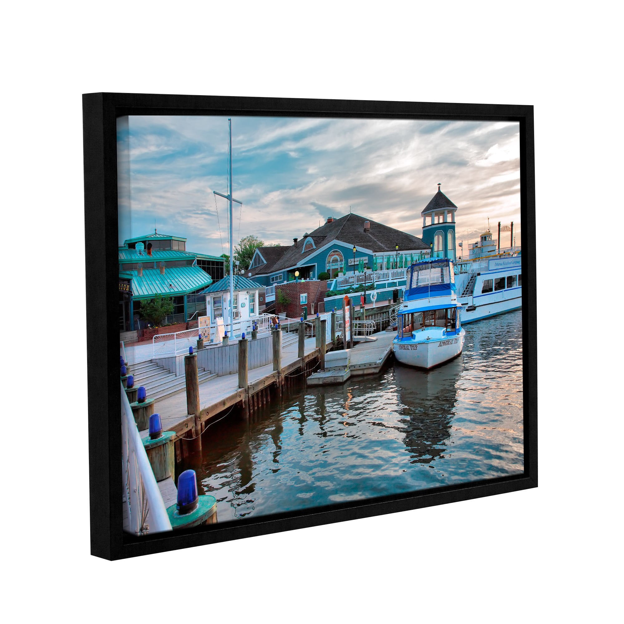 ArtWall Steve Ainsworth "Alexandria Waterfront" Gallery-Wrapped Floater-Framed Canvas