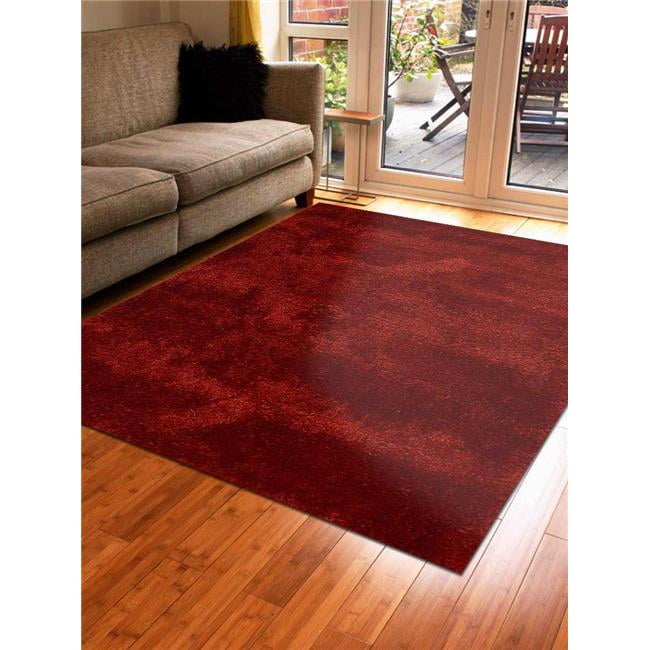 8 x 10 ft. Solid Hand Tufted Polyester Area Rug, Red
