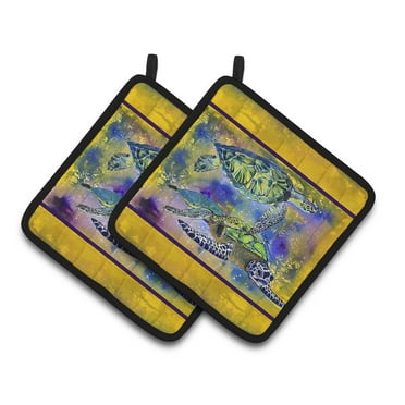 Carolines Treasures 8394PTHD Turtle Pair of Pot Holders, 7.5HX7.5W, multicolor