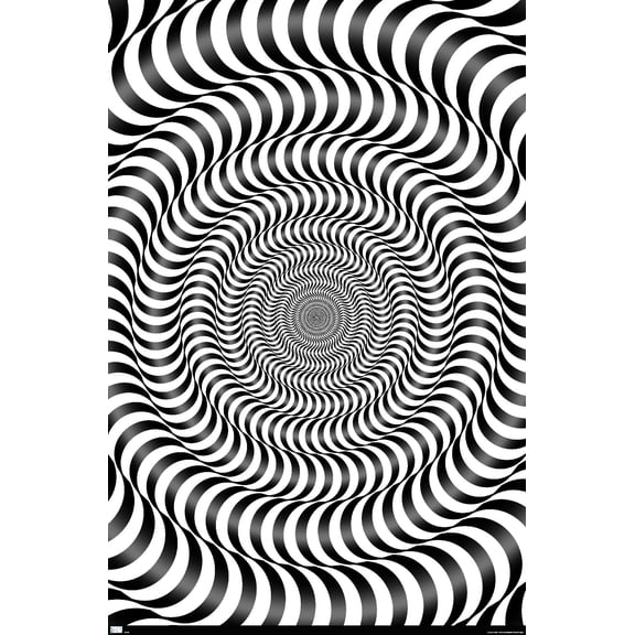 Zebra Stripe Optical Illusion Wall Poster, 22.375" x 34"