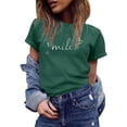 thumbnail image 3 of Womens Short Sleeve Shirts Oversized Fashion Casual T Shirt Graphic Novelty Tee Basic Top Trendy Flowy Tees, 3 of 5