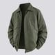 thumbnail image 1 of Blusa y camisa de manga larga con cuello vuelto para hombre, moda masculina, fina, color liso, manga larga, cuello, botón, bolsillo, abrigo grande, poliéster, parte superior, 1 of 9