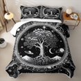 thumbnail image 2 of Homewish Boho Life Tree Twin Quilt Set,Dark Starry Night Twin Coverlet Set,Black White,2pcs, 2 of 7