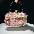 thumbnail image 3 of Fashion Evening Bags Handmade Flower Beaded Bags Banquet Wedding Party Bags,Pink, 3 of 11