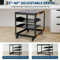 thumbnail image 3 of Kojooin Adjustable Depth Mobile Server Rack Cart, Extendable Rolling Equipment Rack with Lockable Casters for Office or Home, 3 of 7