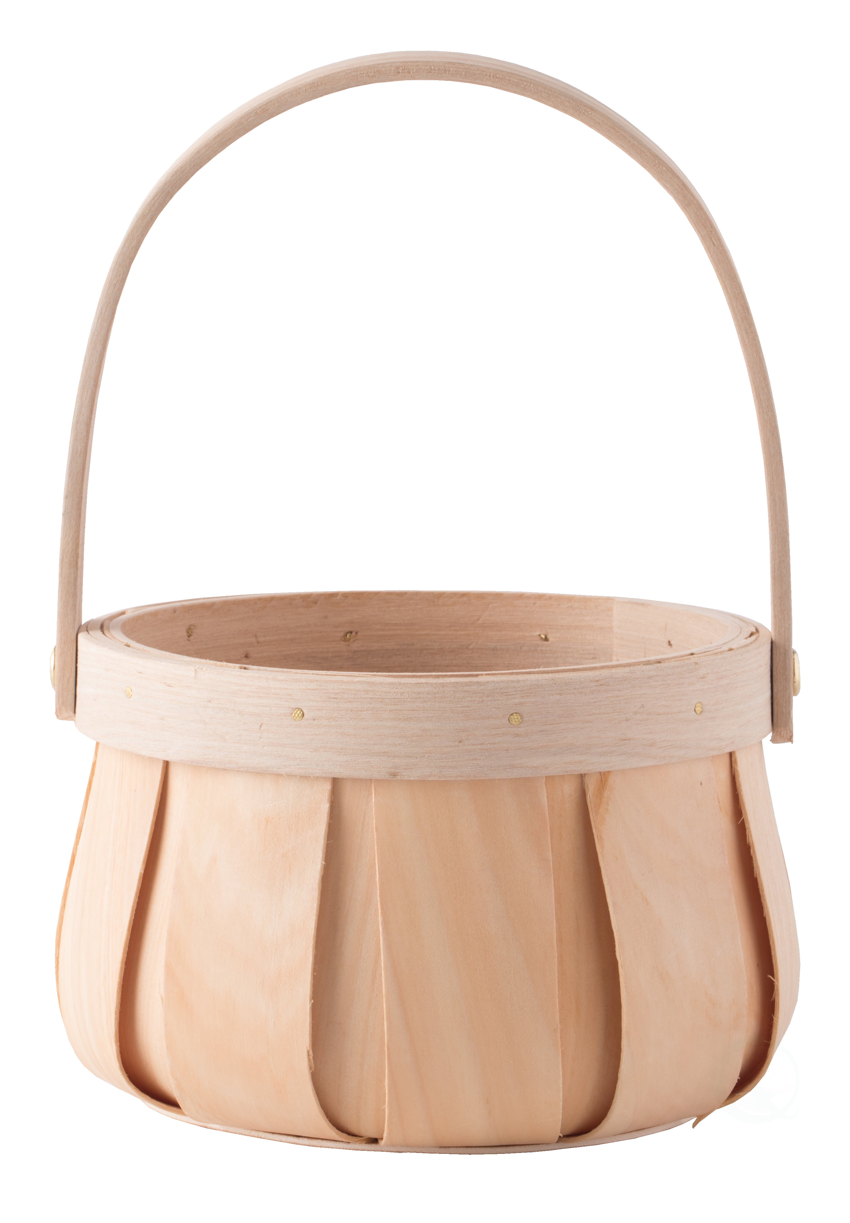 Small Round Natural Woodchip Wooden Decorative Storage Basket with