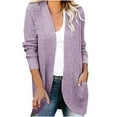 thumbnail image 2 of Frostluinai Cardigan Sweaters for Women Long Sleeve Chunky Draped Cardigans Open Front Solid Color Knit Cardigan Lightweight Cardigans with Pocket, 2 of 7