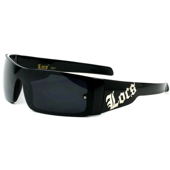 Locs 90063 Black Sunglasses Flat Top Shield Shades Free Shipping