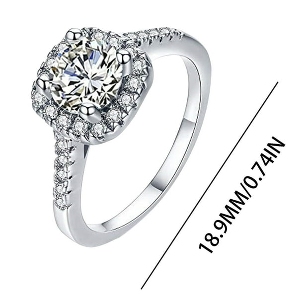 XWSHYW Anillos Accesorios de Joyería de Aleación de Imitación de Diamantes de Imitación Brillantes, Regalo Personalizado para Mujer, Cumpleaños, Aniversario Del Día de San Valentín