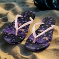 thumbnail image 5 of POLERO Purple Butterfly Floral Flip Flops for Women Non-Slip Rubber Sole Comfortable Thong Sandals, 5 of 7