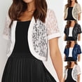 thumbnail image 2 of Long Sleeve Cardigan For Women Elegant Loose-fitting Short-sleeved Lace Cardigan Sweaters, 2 of 8