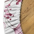 thumbnail image 5 of Ambesonne Floral Fitted Round Tablecloth, Modern Romantic Wild Ginkgo, 36"- 40" Diameter, Pink Dried Rose and White, 5 of 5