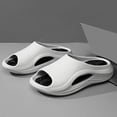 thumbnail image 4 of KIJBLAE Couples Matching Thick Sole Non Slip Slide Slippers, Soft Indoor Outdoor Beach Pool Shower Casual Sandals White 38-39, 4 of 9