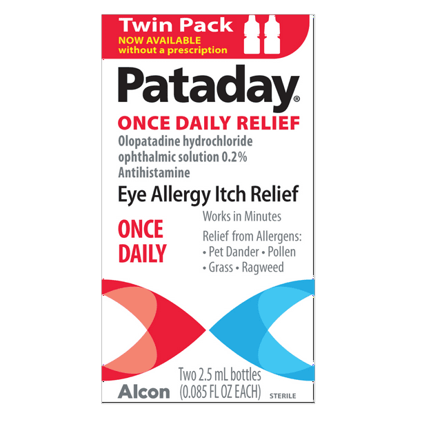 Pataday Once Daily Eye Allergy Itch Relief Eye Drops, 2.5 ml Twin Pack