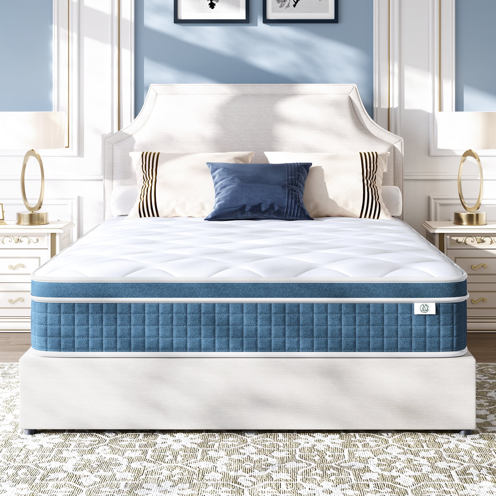COFUNOK Queen Mattresses 10 Inch Hybrid Pillow Top Queen Size Mattress in a Box, Memory Foam and Pocket Coil Innerspring Mattresses, Cooling & Silent Sleep, Pressure Relief, Medium Feel
