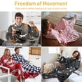 thumbnail image 7 of Catalonia Wearable TV Blanket with Sleeves Arms & Feet pockets for Adult Micro Plush Fleece Large Wrap Throw Robe, 7 of 7