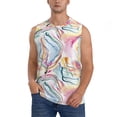 thumbnail image 3 of Uemuo Abstract Marble Texture Pattern Men's Sleeveless T-Shirt,Muscle Athletic Tank Top, Moisture-wicking Quick-dry Breathable Classic Tee Top for Gym Run Outdoor Sports-, 3 of 8