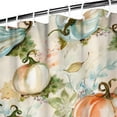thumbnail image 3 of Fall Thanksgiving Day Pumpkin Shower Curtain,Washable Bath Curtain with Hooks Retro Polyester Fabric Curtains for Halloween Thansgiving Christmas Hotel Dorm, 3 of 5