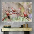 thumbnail image 2 of HFDF Canvas Wall Art A Group of Red, White and Brown Small Birds on Trees Branches Birds Wilderness Oil Painting Realism Contemporary Colorful for Living Room, Bedroom, Office - 24x16inch Framed, 2 of 4