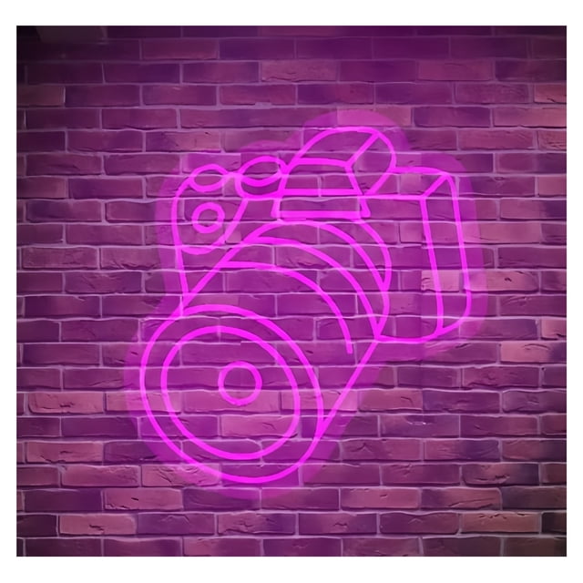 Letrero De Neón LED Con Forma Cámara Para Pared, Ideal Para Estudio Fotográfico, Decoración Creativa, Dormitorio, Sala Juegos, 19.6918.23in/5046.3cm