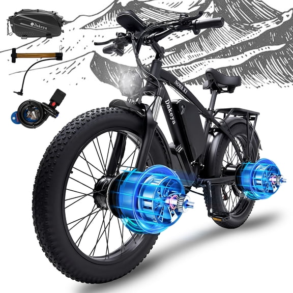 KYD Electric Fat Tire Bike for Adults, 6000W Dual Motor Ebike, Max 50MPH 26"x4.0 Off-Road Mountain Electric Bicycle, 60V 25AH, UL2849