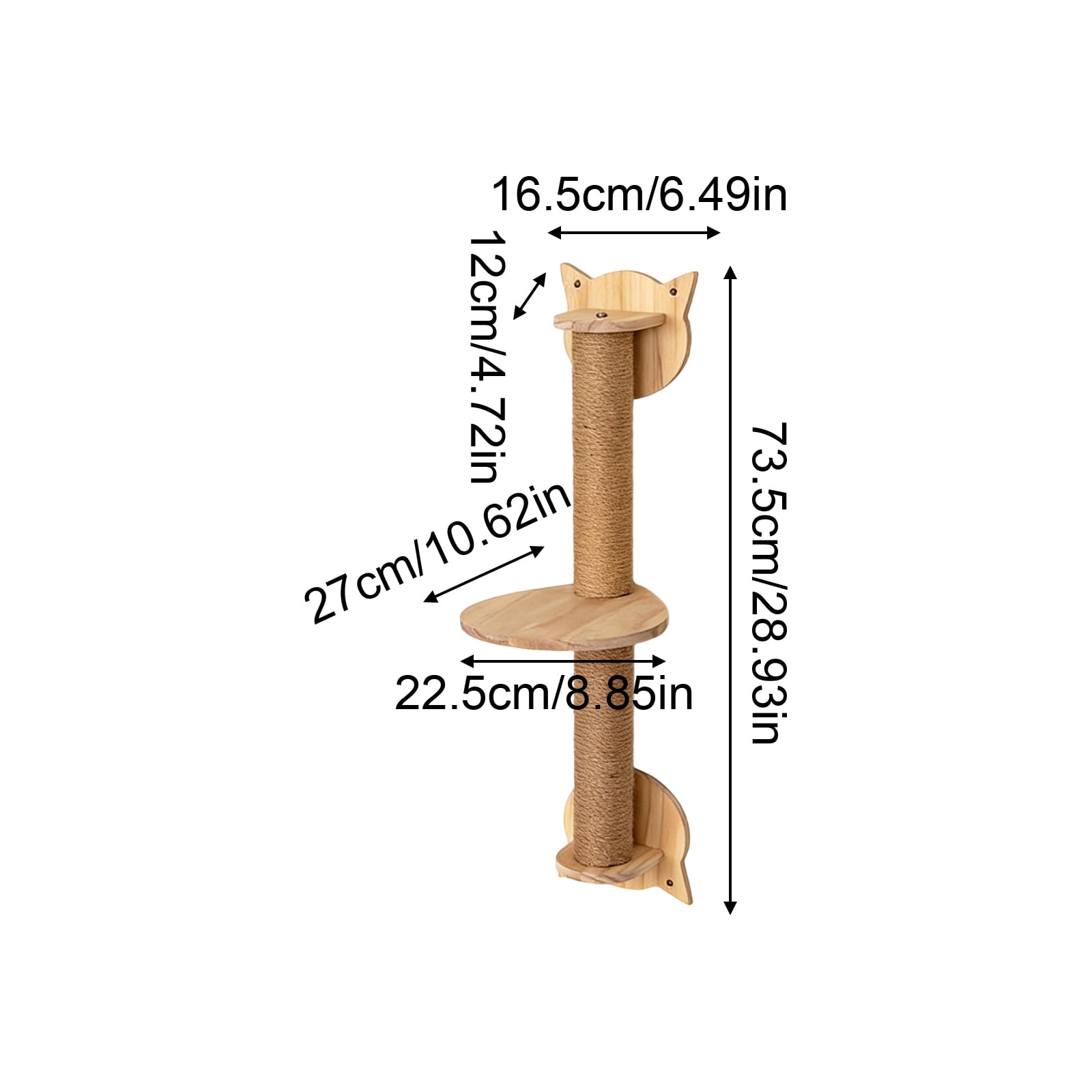 1Pc Wall-Mounted Wooden Cat Tree With Canvas Cat Bed, Jute Scratching Post & Cat Jump Platform For Cats - Wall-Mounted Cat Climbing Frame For Indoor Use, Ideal For Cats To Play,