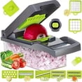 thumbnail image 2 of Vegetable Chopper, Pro Onion Chopper, 14 in 1Multifunctional Food Chopper, Kitchen Vegetable Slicer Dicer Cutter, Veggie Chopper, Carrot and Garlic Chopper With Container, Gray, 2 of 6