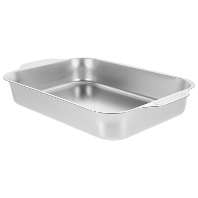 OULII Plat à Rôtir Rectangulaire en Acier Inoxydable pour Rôtir les Aliments 1 Ensemble