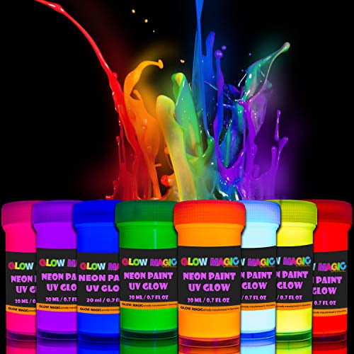 Buy Individuall Glow in the Dark Paint Set of 8, 20 mL Reflective
