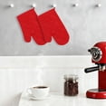 thumbnail image 3 of Unique Bargains Heat Resistant Cooking Gloves Thick Cotton Lining Red 10.6x6.7inch, 3 of 6