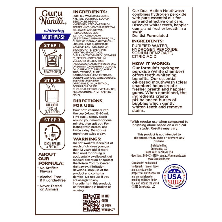 GuruNanda Whitening Dual Barrel Mouthwash, Alcohol-Free photo 8