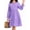 Purple, variant on Cuteduck Women Plus Size Fall Casual Long Sleeve Dress Round Neck Tiered Knitted Flared Sleeve Midi Ruffle Dress 1X-5X