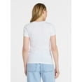 thumbnail image 4 of Time and Tru Women's Slim V Neck Tee with Short Sleeves, Sizes XS-XXXL, 4 of 6