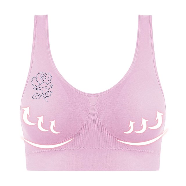 Ladies Traceless Comfortable Wireless Breathable Gathering Bra with Removable Padding for Daily Wear and Sleep