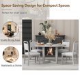 thumbnail image 4 of EUROCO 5-Piece Round Dining Table Set for 4, Wood Kitchen Table & 4 Chairs Set for Dining Room Living Room Kitchen,Antique Gray, 4 of 8