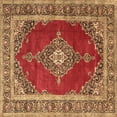 thumbnail image 1 of Ahgly Company Indoor Square Medallion Brown Traditional Area Rugs, 5' Square, 1 of 4