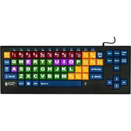 UPC: 0686455440204 | Ablenet Kinderboard Large Key Keyboard Wired color-coded Keys – Cable Connectivity – USB 2.0 Interface – QWERTY Layout – Computer – Windows  Android  Mac OS – Black  Yellow