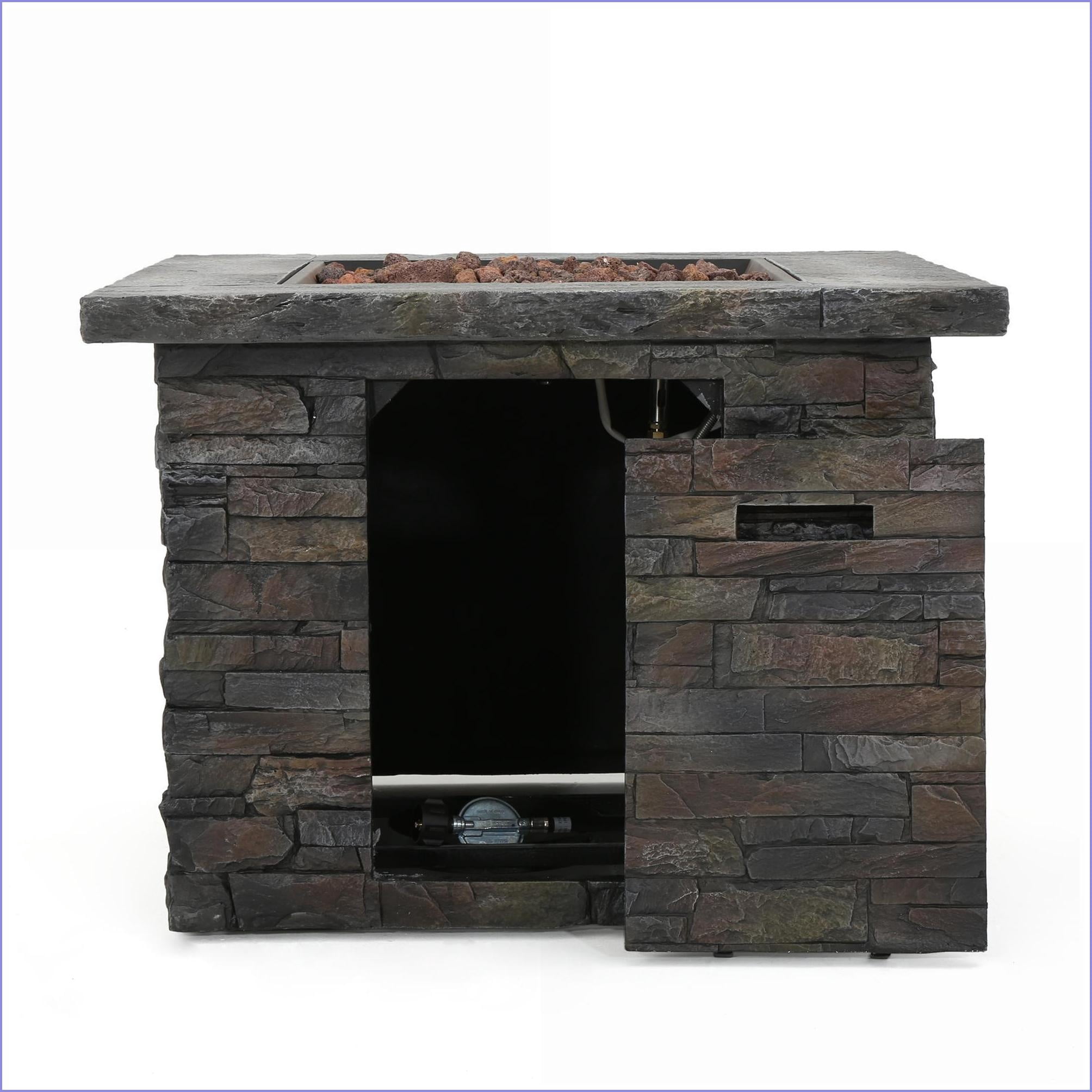 Outdoor Stoves | 35 Inch Square 40000 BTU Propane Fire Pit | For Patio Backyard | Parrilla Exterior | Slate Gray