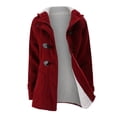 thumbnail image 4 of Sudadera con capucha para mujer, abrigo grueso con cremallera y botones, ropa de calle informal, moda de otoño e invierno, 4 of 4
