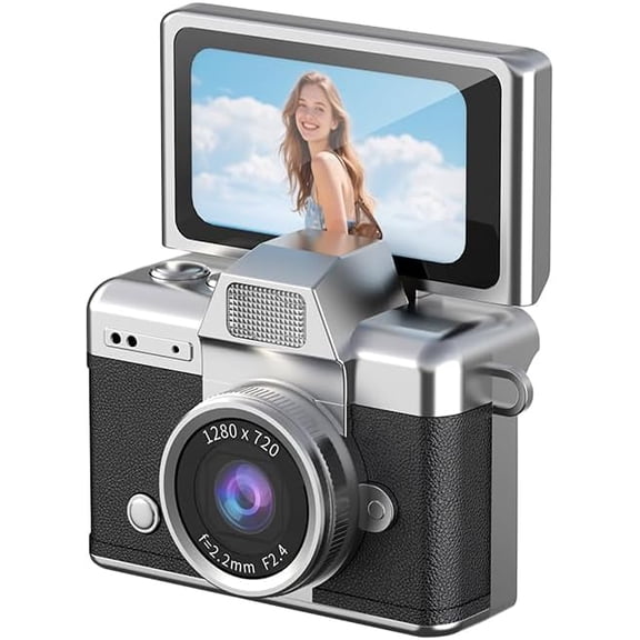 Mini Digital Camera,Mini Keychain Digital Camera with 180° Flip Selfie Screen - 1.47’’ HD Portable Camera 32GB SD Card for Vlog Pocket Travel Video Recorder