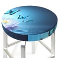 thumbnail image 3 of Lsque Butterflies And Waterlily In Water Round Bar chair cushion covers Velvet Fabric Premium Comfort Protects from Scratches and Stains for 14-17 Inch Chair- 12 inch, 3 of 7