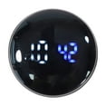 thumbnail image 1 of Reloj de Coche Único Bargains Círculo Negro Luz Blanca Azul Reloj Analógico para Coche Redondo ABS/Goma 3.8x3.8x0.9cm Pegajoso Impermeable/Mostrar Hora 1 Pcs, 1 of 1