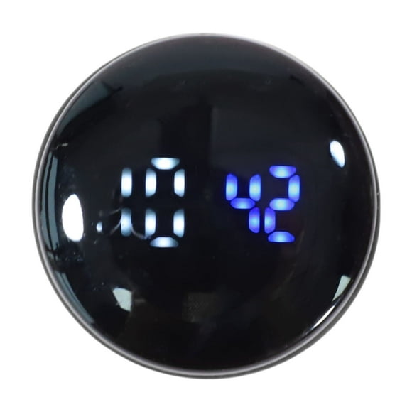 Reloj de Coche Único Bargains Círculo Negro Luz Blanca Azul Reloj Analógico para Coche Redondo ABS/Goma 3.8x3.8x0.9cm Pegajoso Impermeable/Mostrar Hora 1 Pcs